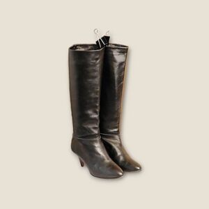 Black Leather Knee-High Boots